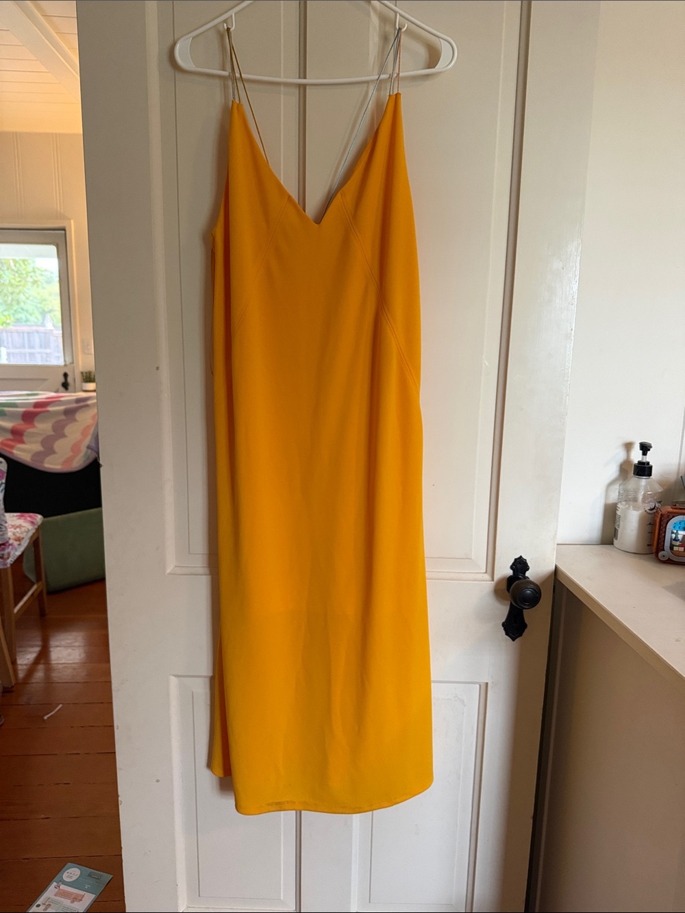 Zara Mustard Yellow Slip Midi Dress
